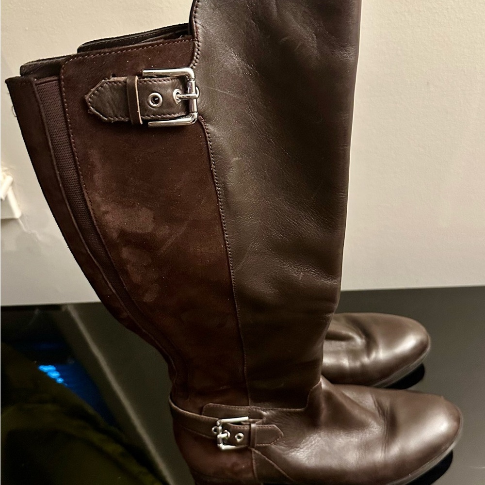 Marc Fisher Brown Tall Riding Boots - Regular Calf Width